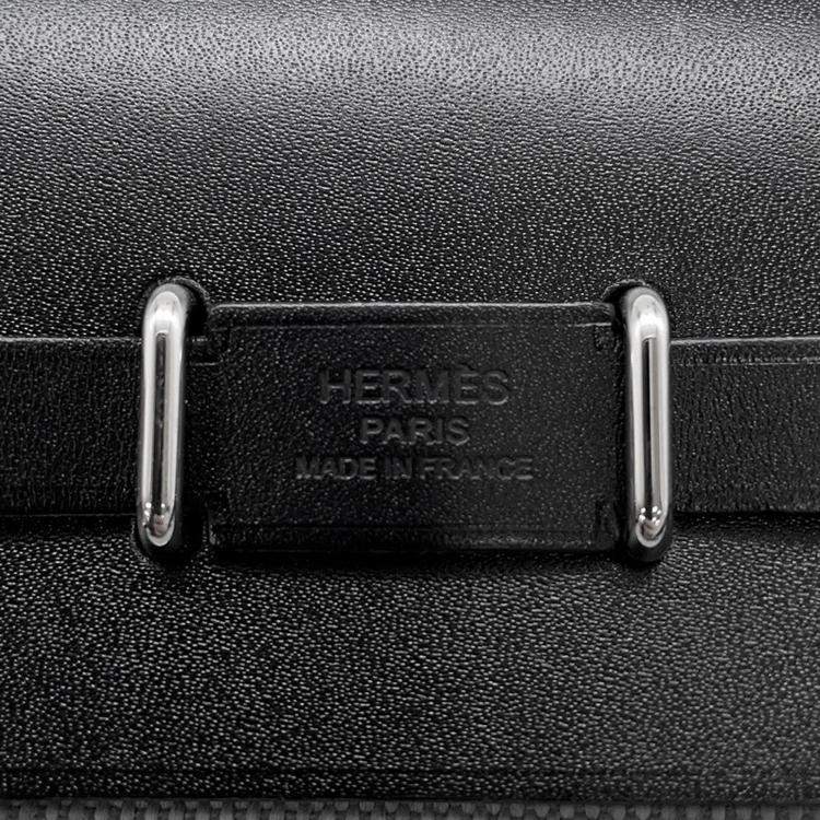 مملوكة مسبقًا Hermes Herbag Zip Black/Green Pantan Toile H Vache Hunter Leather Size Mini