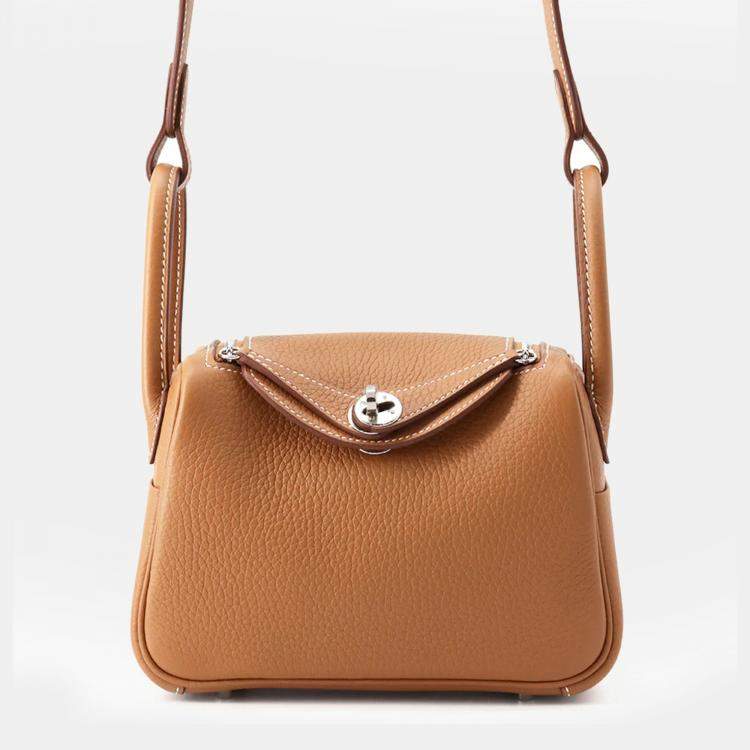 Pre Owned Hermes Lindy Gold Taurillon Clemence Size Mini