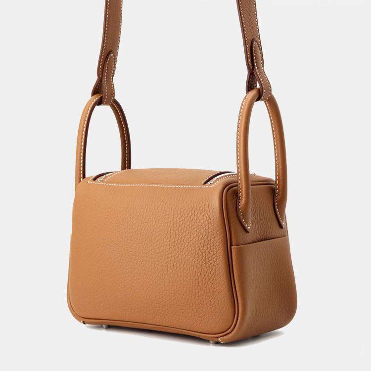 Pre Owned Hermes Lindy Gold Taurillon Clemence Size Mini