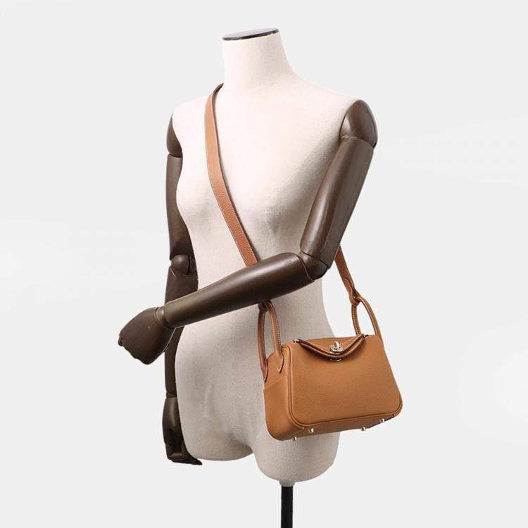 Pre Owned Hermes Lindy Gold Taurillon Clemence Size Mini