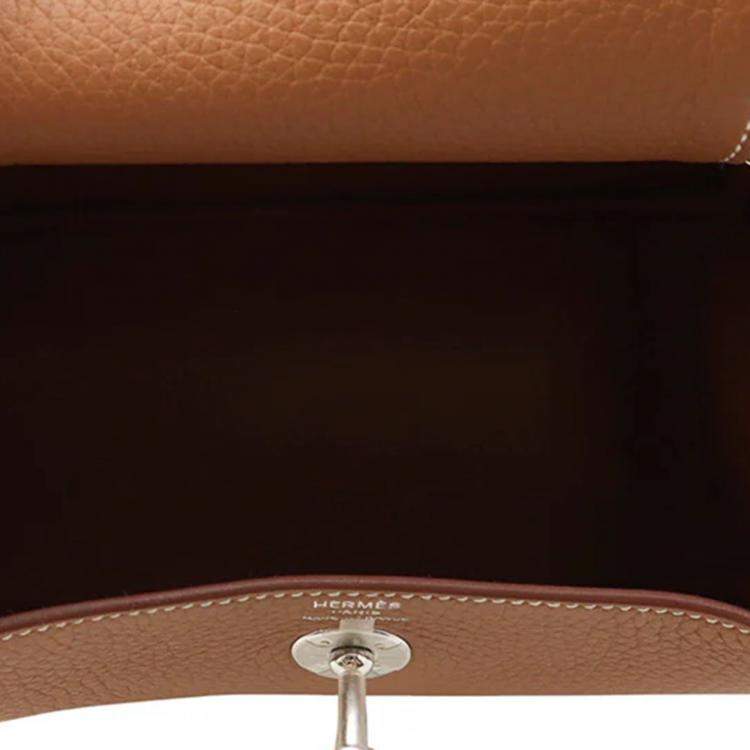 Pre Owned Hermes Lindy Gold Taurillon Clemence Size Mini