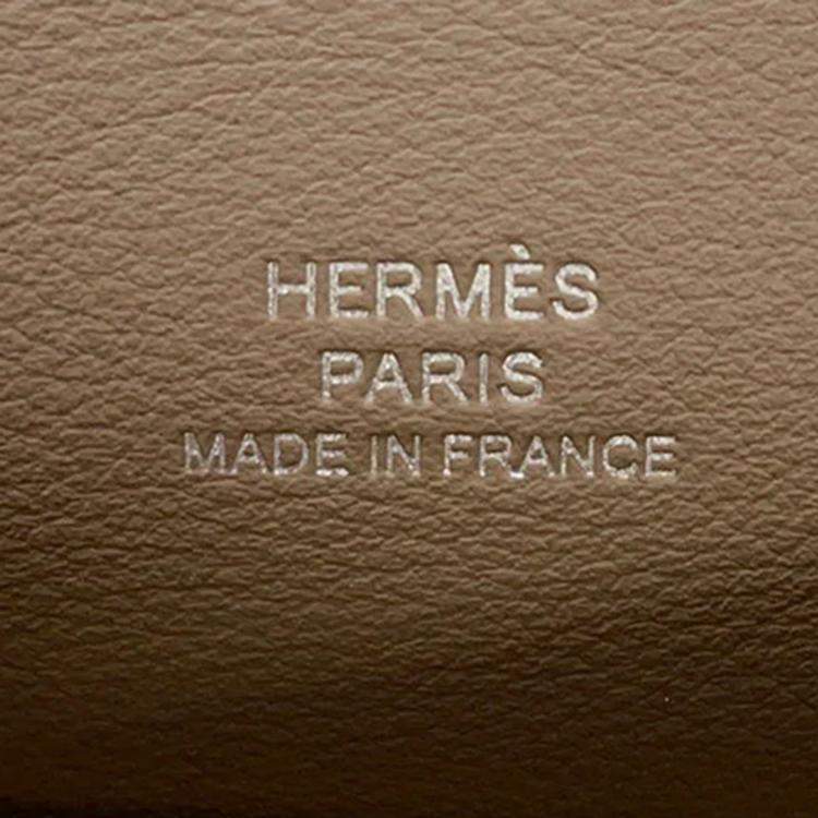 Pre Owned Hermes Pochettekelly Etoupe Swift Leather