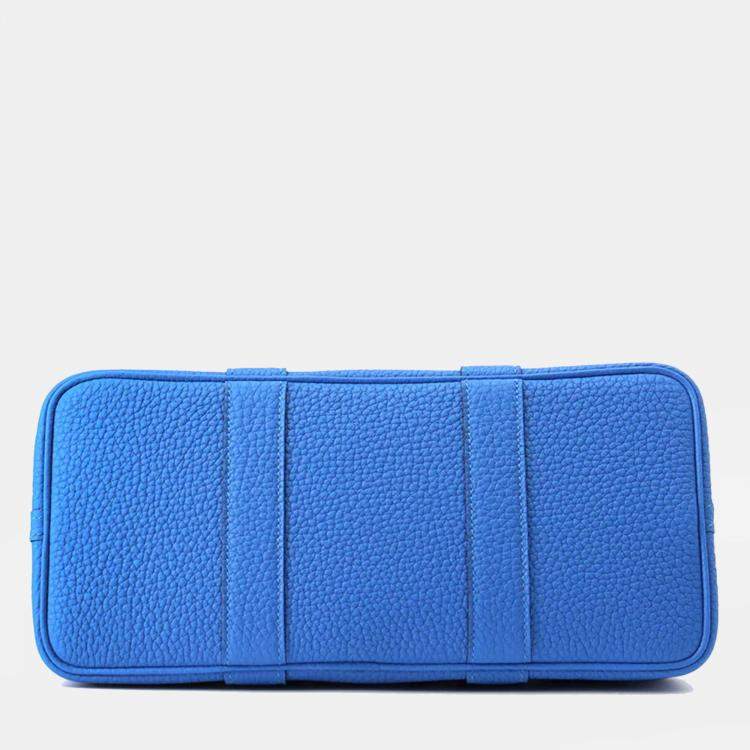 Pre Owned Hermes Garden Party Blue Hydra Negonda Leather Size Tpm