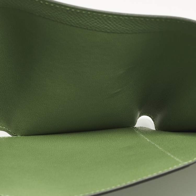 Pre Owned Hermes Portefeuille Bearn Combine Vert Yucca Epsom Leather Trifold Wallet