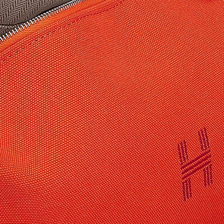 Pre Owned Hermes Bride-A-Brac Orange Feu Canvas Small Handbag