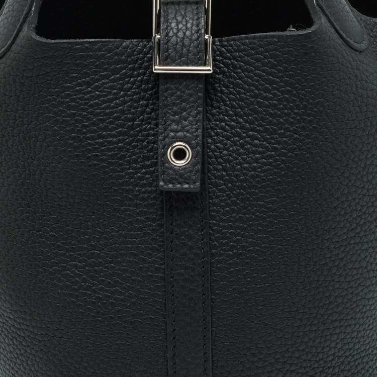 Pre Owned Hermès Picotin Lock 18 Noir Taurillon Clemence Leather Tote