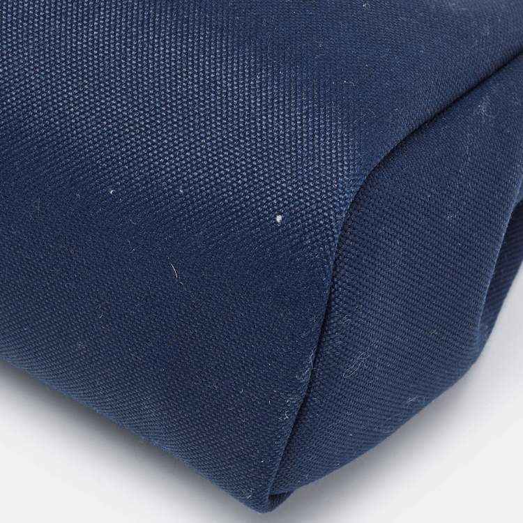 Pre Owned Hermès Herbag Zip 31 Bleu Indigo/Fauve Toile and Vache Hunter Top Handle Bag