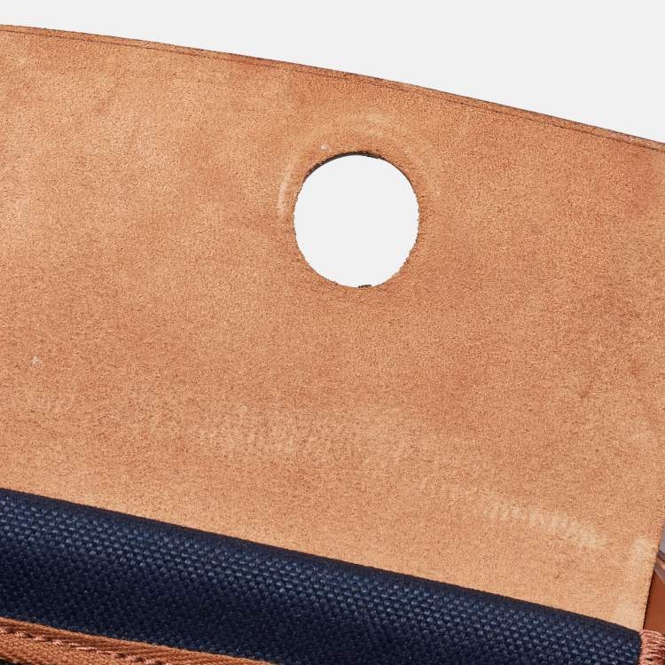 Pre Owned Hermès Herbag Zip 31 Bleu Indigo/Fauve Toile and Vache Hunter Top Handle Bag