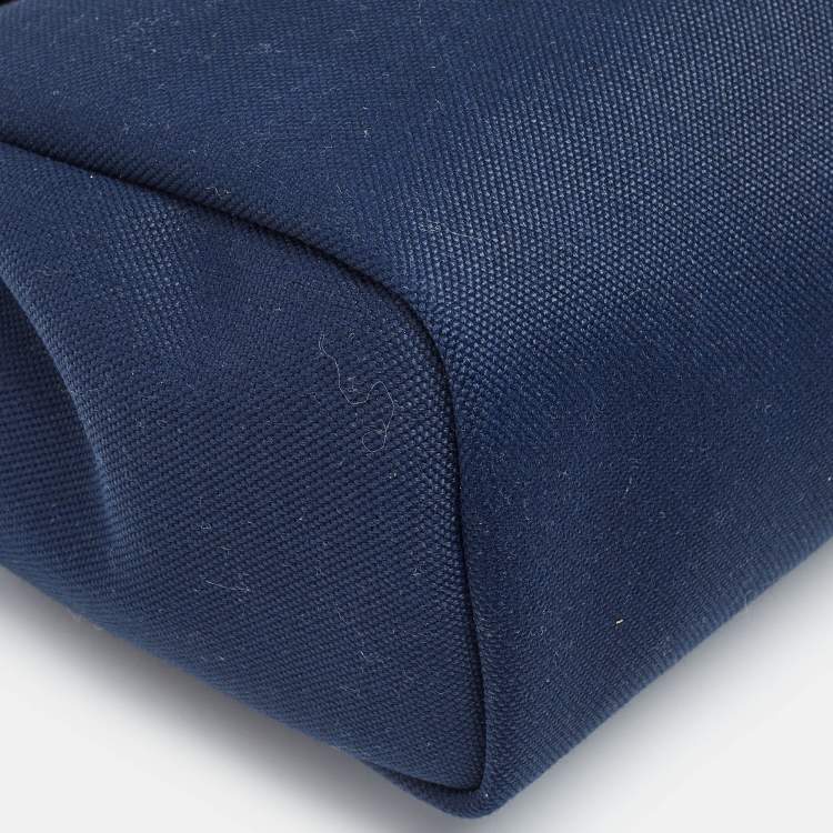 Pre Owned Hermès Herbag Zip 31 Bleu Indigo/Fauve Toile and Vache Hunter Top Handle Bag