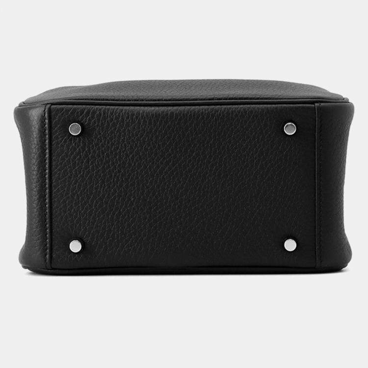 Pre Owned Hermes Lindy Mini Black Taurillon Clemence Leather Shoulder Bag