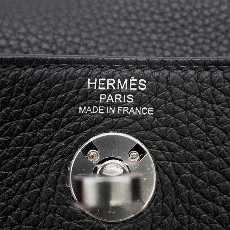 Pre Owned Hermes Lindy Mini Black Taurillon Clemence Leather Shoulder Bag