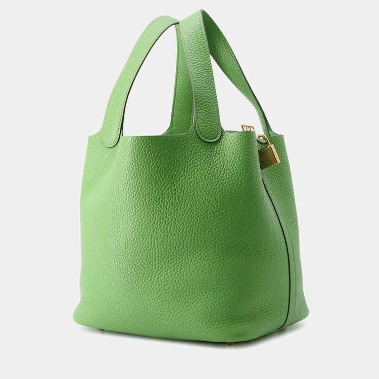 Pre Owned Hermes Picotin Lock Vert Yucca Taurillon Clemence Size Mm
