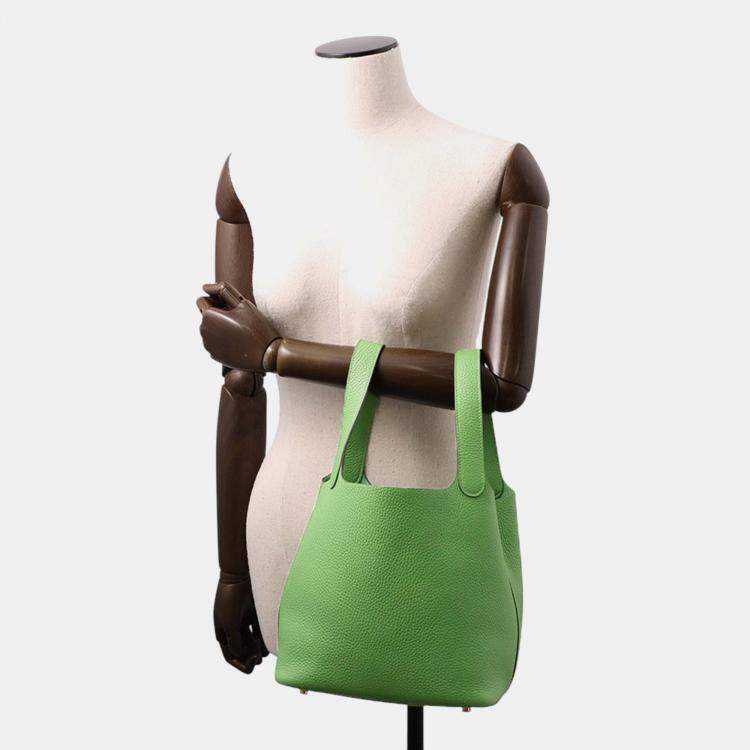 Pre Owned Hermes Picotin Lock Vert Yucca Taurillon Clemence Size Mm