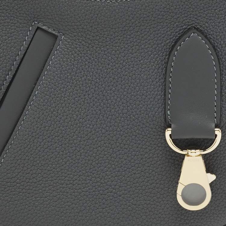 Pre Owned Hermes P'tit Arcon Gris Misty Togo and Swift Leather Shoulder Bag