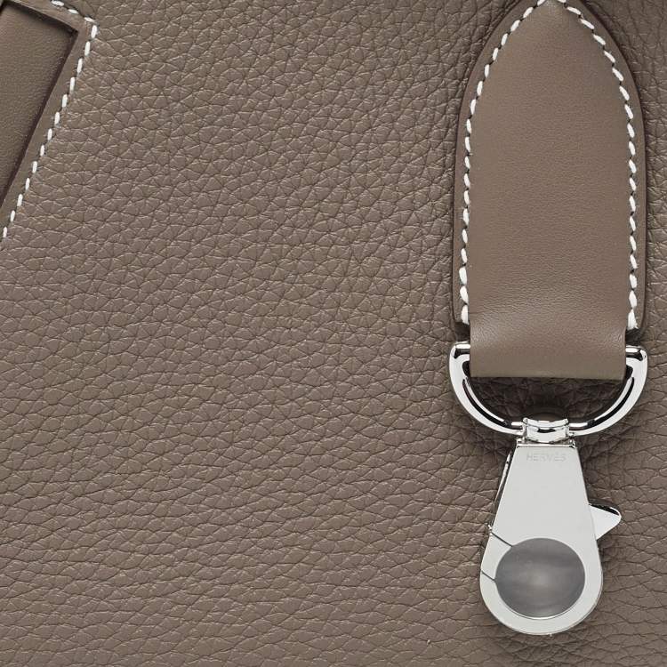 Pre Owned Hermès P'tit Arcon Etoupe Togo and Swift Leather Shoulder Bag