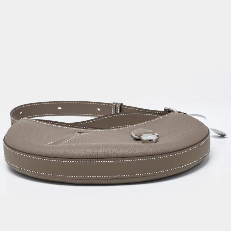 Pre Owned Hermès P'tit Arcon Etoupe Togo and Swift Leather Shoulder Bag