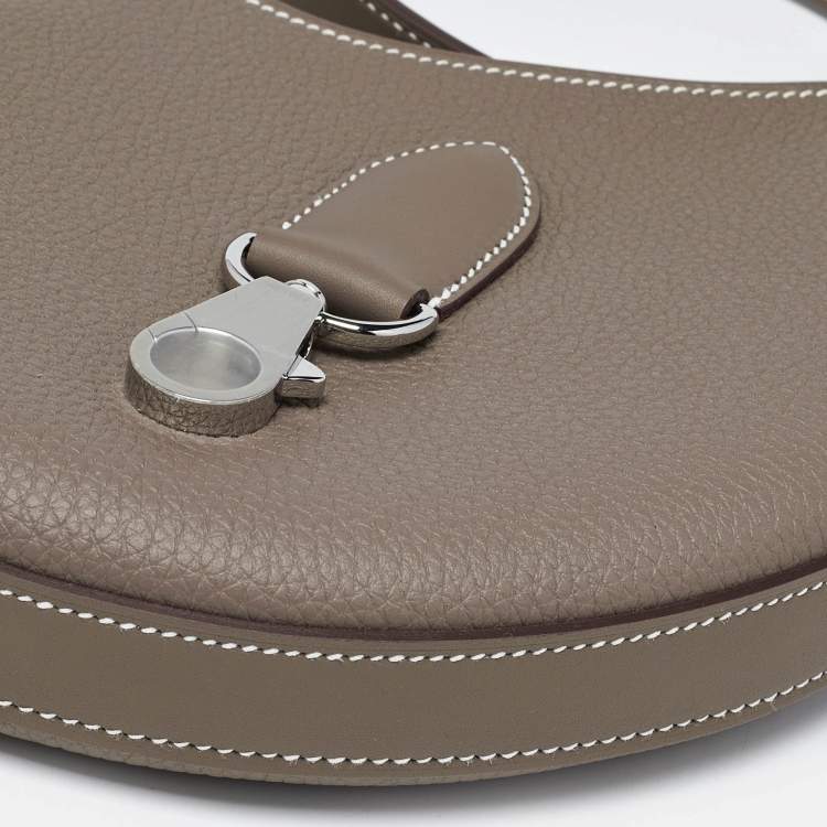 Pre Owned Hermès P'tit Arcon Etoupe Togo and Swift Leather Shoulder Bag