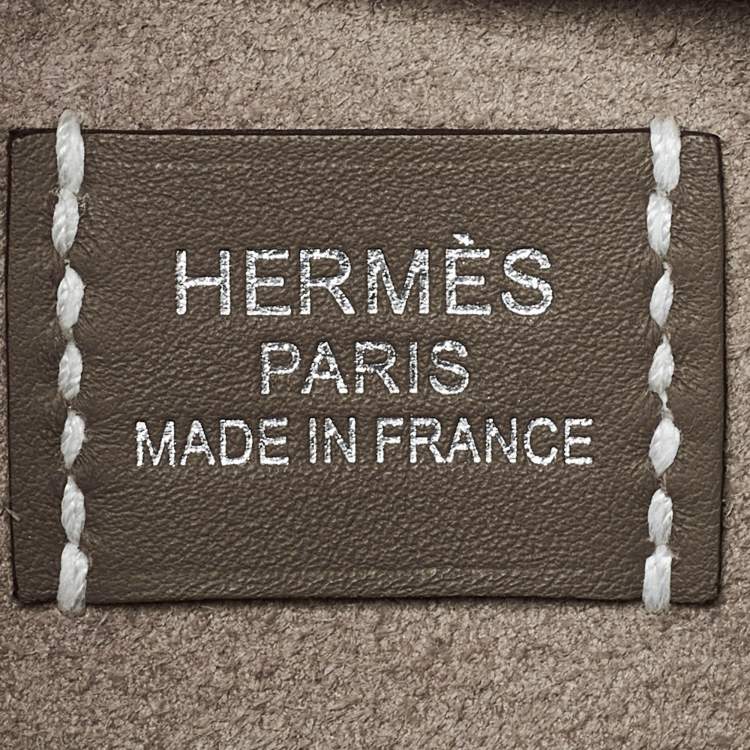 Pre Owned Hermès P'tit Arcon Etoupe Togo and Swift Leather Shoulder Bag