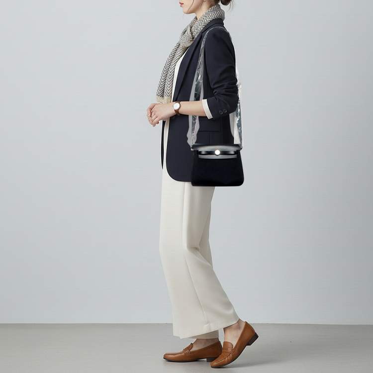 Pre Owned Hermes Herbag Zip 20 Noir Militaire Toile and Vache Hunter Shoulder Bag