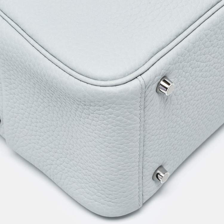 Pre Owned Hermès Lindy Mini Palladium Finish Bleu Pale Taurillon Clemence Leather Shoulder Bag