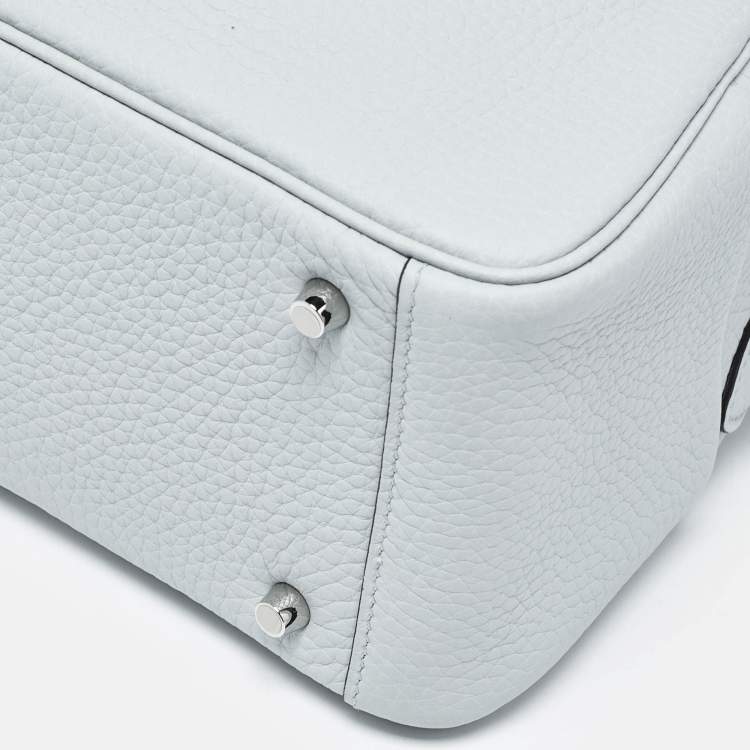 Pre Owned Hermès Lindy Mini Palladium Finish Bleu Pale Taurillon Clemence Leather Shoulder Bag