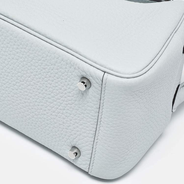 Pre Owned Hermès Lindy Mini Palladium Finish Bleu Pale Taurillon Clemence Leather Shoulder Bag