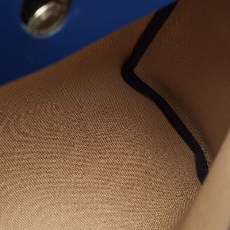 Pre Owned Hermes Herbag Zip 31 Beige/Bleu Saphir Toile and Vache Hunter Top Handle Bag