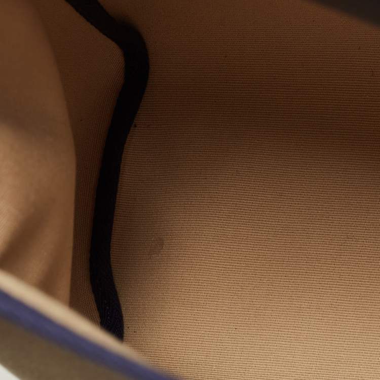 Pre Owned Hermes Herbag Zip 31 Beige/Bleu Saphir Toile and Vache Hunter Top Handle Bag