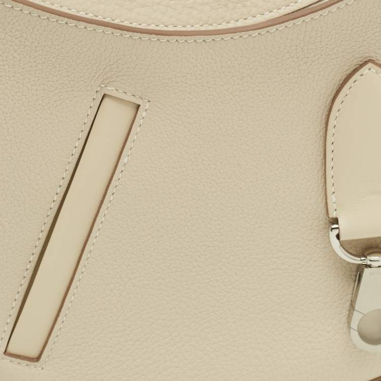 Pre Owned Hermès P'tit Arcon Craie Togo and Swift Leather Shoulder Bag