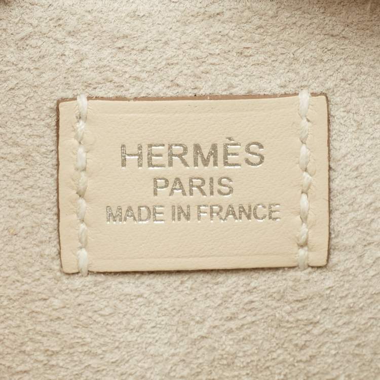 Pre Owned Hermès P'tit Arcon Craie Togo and Swift Leather Shoulder Bag