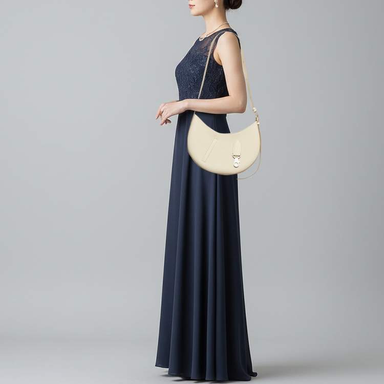 Pre Owned Hermès P'tit Arcon Craie Togo and Swift Leather Shoulder Bag