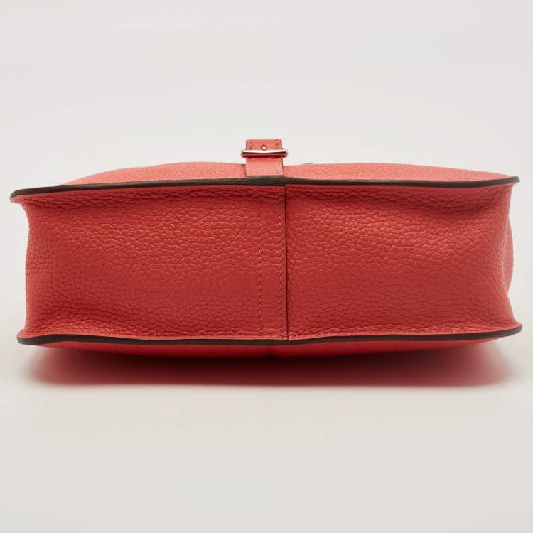 مملوكة مسبقًا Hermes Halzan 25 Palladium Finish Rose Texas Taurillon Clemence Leather Tote