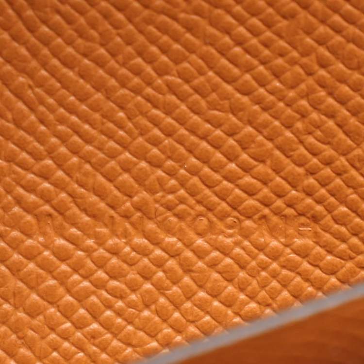 مملوكة مسبقًا محفظة هيرمس توغو كونستانس جلد أبسوم برتقالي طويلة