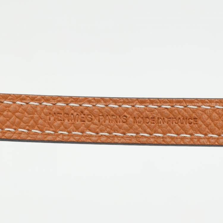 مملوكة مسبقًا محفظة هيرمس توغو كونستانس جلد أبسوم برتقالي طويلة