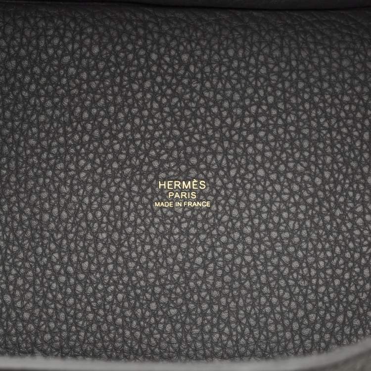 Pre Owned Hermès Picotin Lock 18 Gris Misty Taurillon Clemence Leather Tote