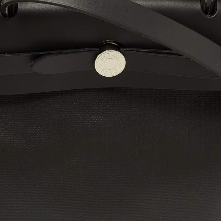 Pre Owned Hermes Herbag Zip 31 Noir Toile H Berline and Vache Hunter Top Handle Bag
