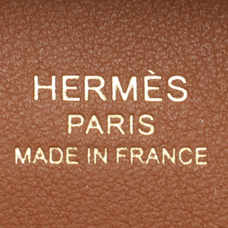 Pre Owned Hermès Jypsiere Mini Gold Finish Brown Leather Shoulder Bag