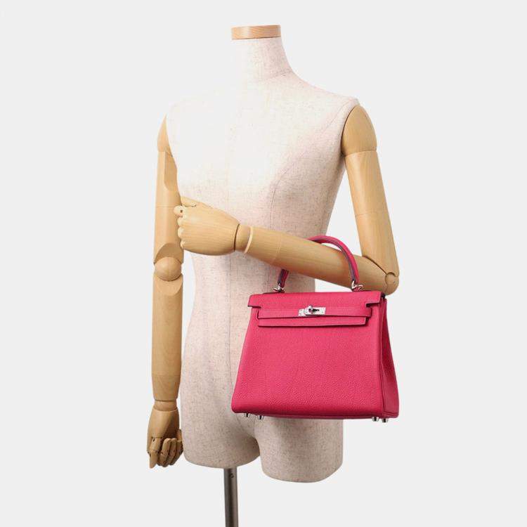 مملوكة مسبقًا Hermes Kelly Retourne Rose Mexico Togo Leather Size 25
