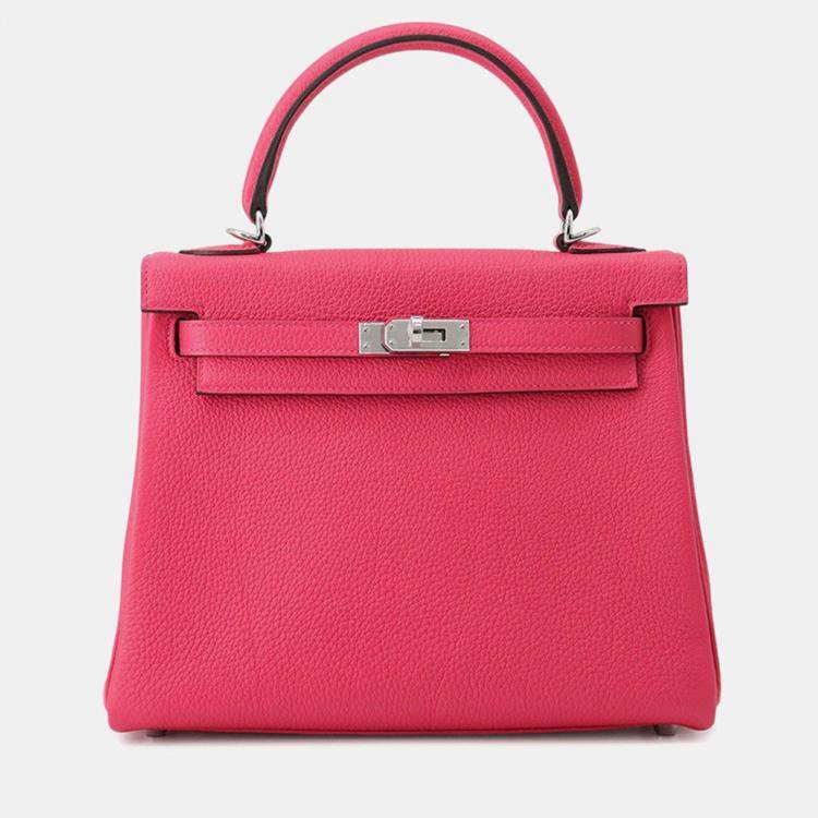 مملوكة مسبقًا Hermes Kelly Retourne Rose Mexico Togo Leather Size 25