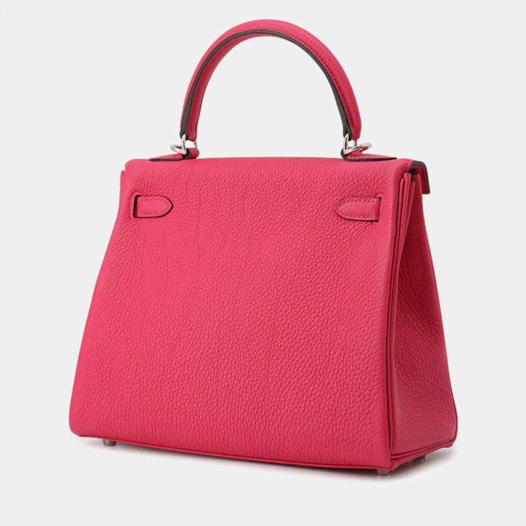 مملوكة مسبقًا Hermes Kelly Retourne Rose Mexico Togo Leather Size 25