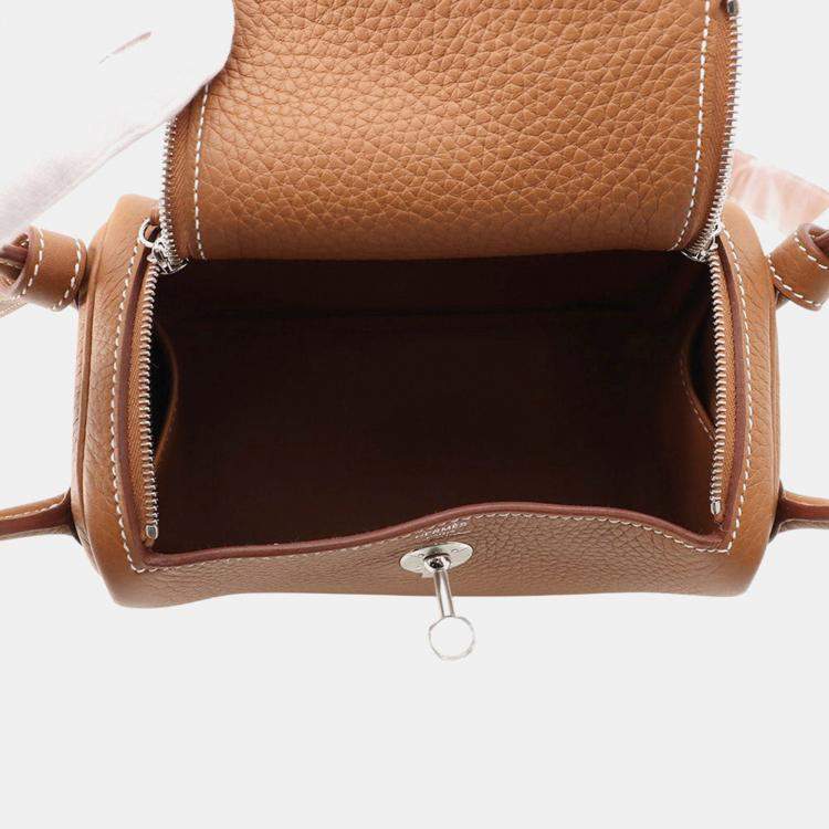 Pre Owned Hermes Lindy Gold Taurillon Clemence Size Mini