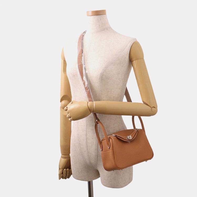 Pre Owned Hermes Lindy Gold Taurillon Clemence Size Mini