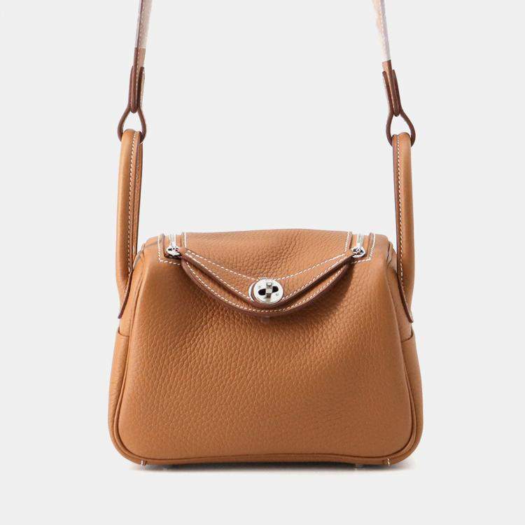 Pre Owned Hermes Lindy Gold Taurillon Clemence Size Mini