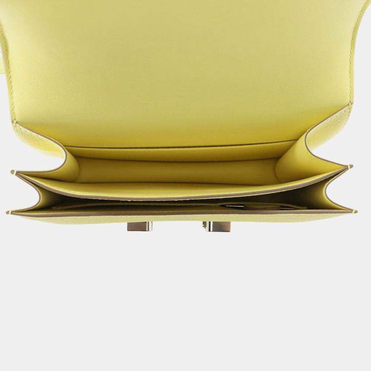 Pre Owned Hermes Constance3 Miroir Limoncello Chevre Myzore Goatskin Size Mini