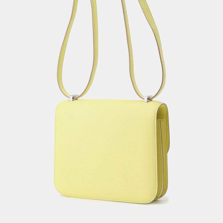 Pre Owned Hermes Constance3 Miroir Limoncello Chevre Myzore Goatskin Size Mini