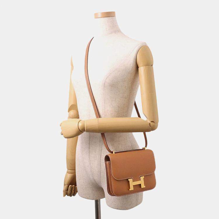 Pre Owned Hermes Constance3 Miroir Gold Epsom Size Mini