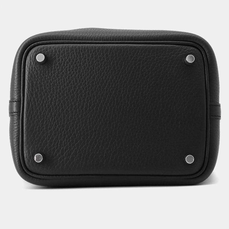 Pre Owned Hermes Picotin Lock Black Taurillon Clemence Size Pm