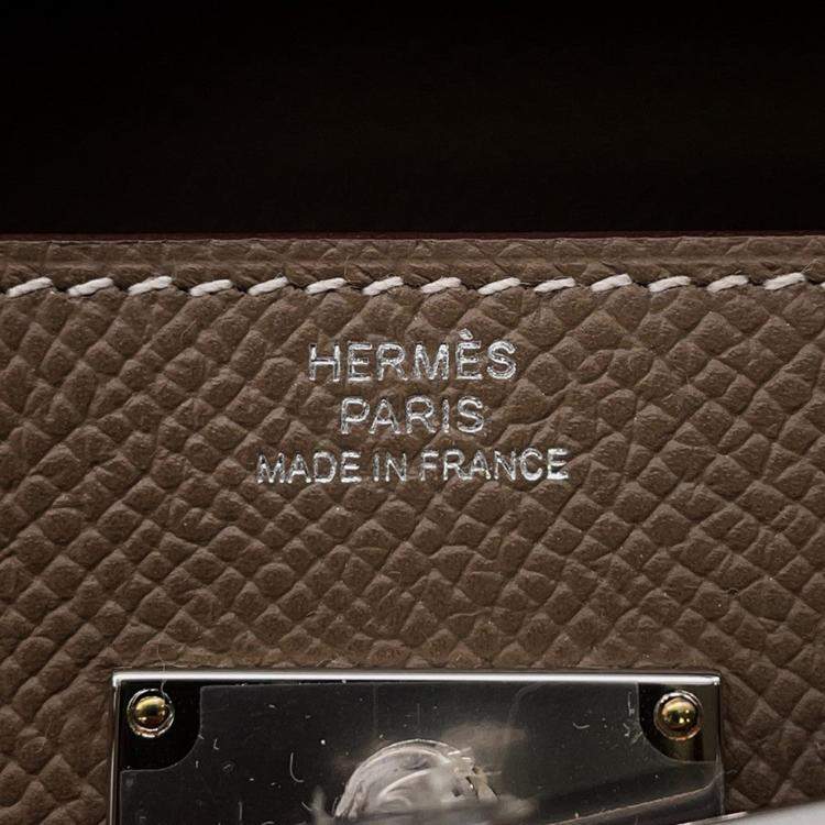 Pre Owned Hermes Kelly Wallet Long To Go Etoupe Epsom
