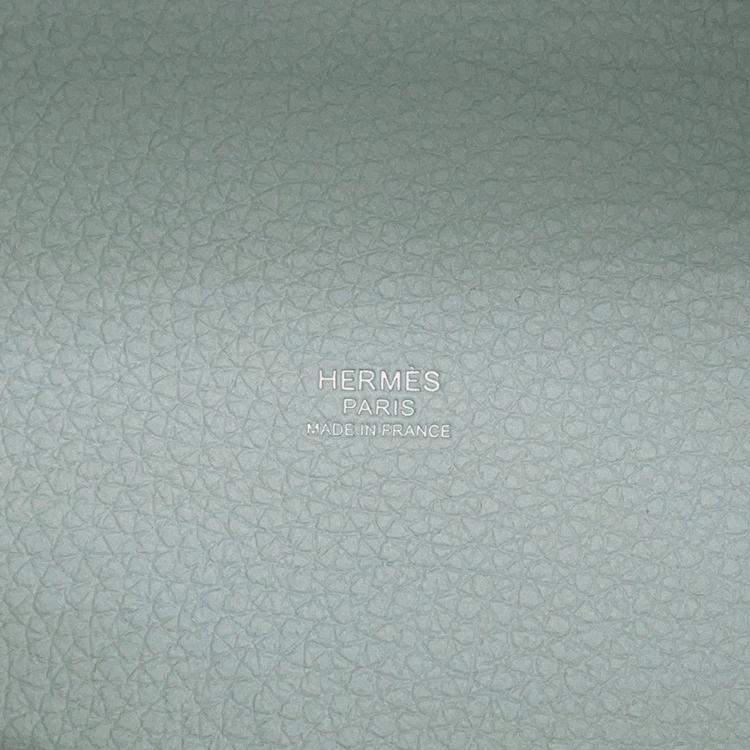 Pre Owned Hermes Picotin Lock Blue Pale Taurillon Clemence Size Pm