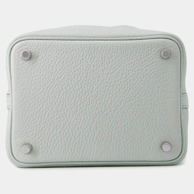 Pre Owned Hermes Picotin Lock Blue Pale Taurillon Clemence Size Pm